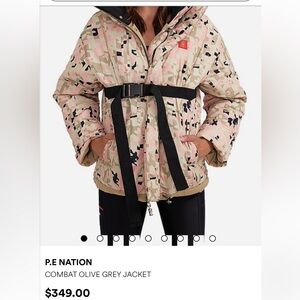 P.E Nation Combat Reversible Jacket in Olive. Size S.